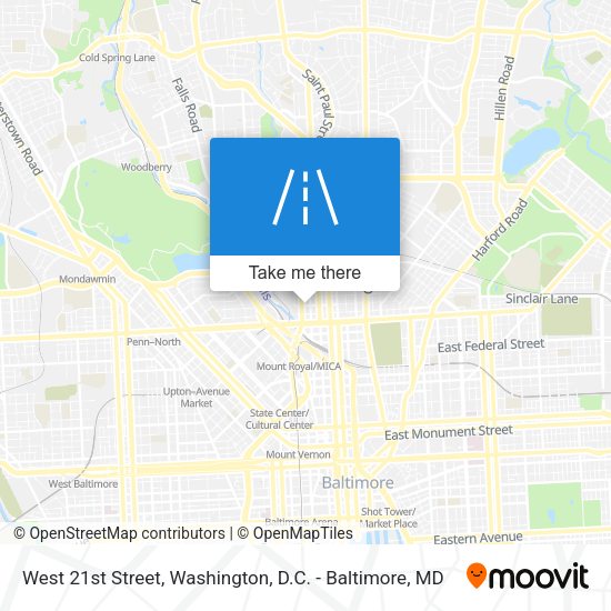 Mapa de West 21st Street