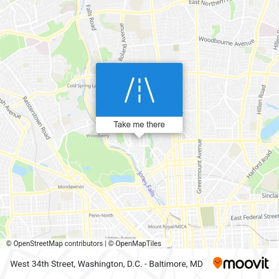 West 34th Street map