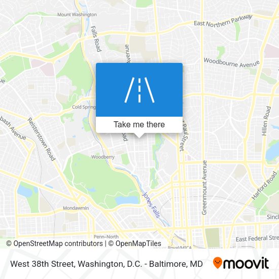 West 38th Street map