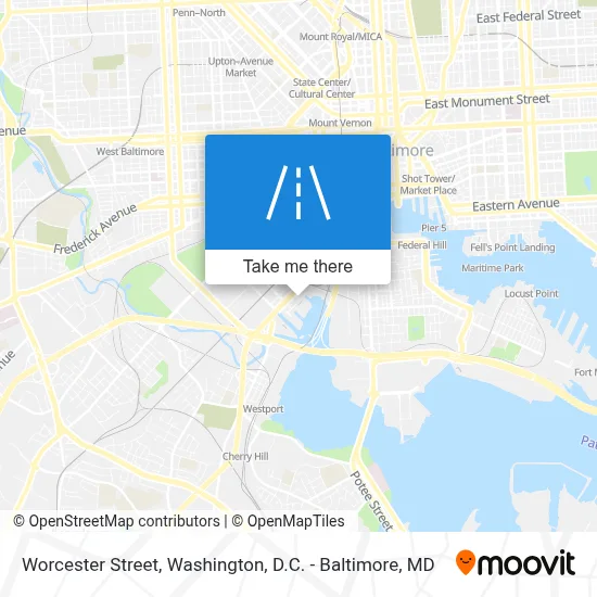 Worcester Street map