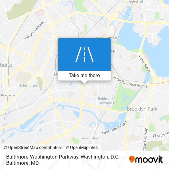 Baltimore-Washington Parkway map