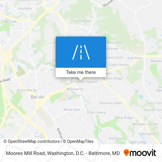 Moores Mill Road map