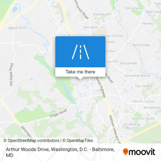 Arthur Woods Drive map