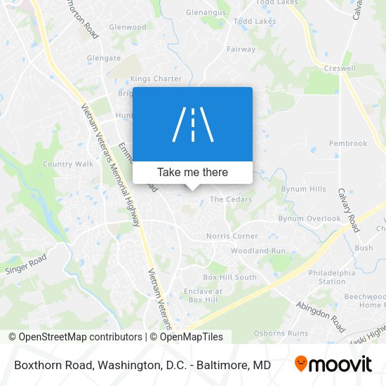 Boxthorn Road map