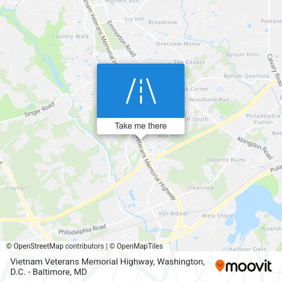 Vietnam Veterans Memorial Highway map