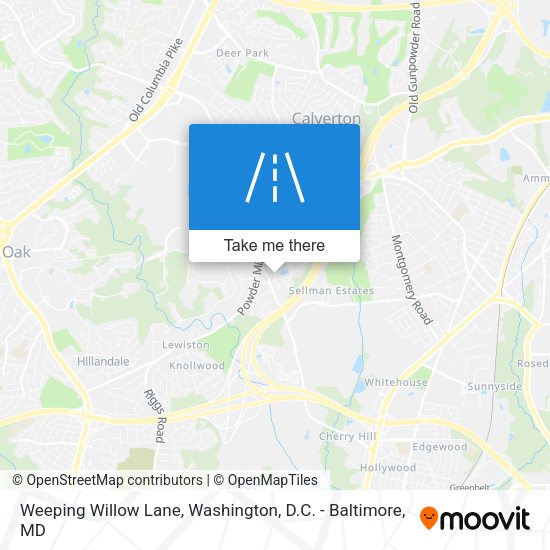Weeping Willow Lane map