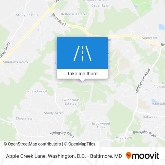 Apple Creek Lane map