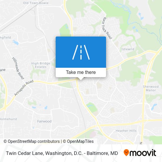 Twin Cedar Lane map