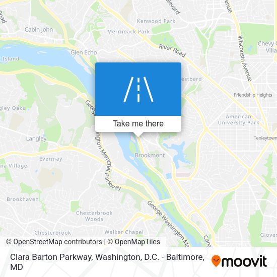 Clara Barton Parkway map