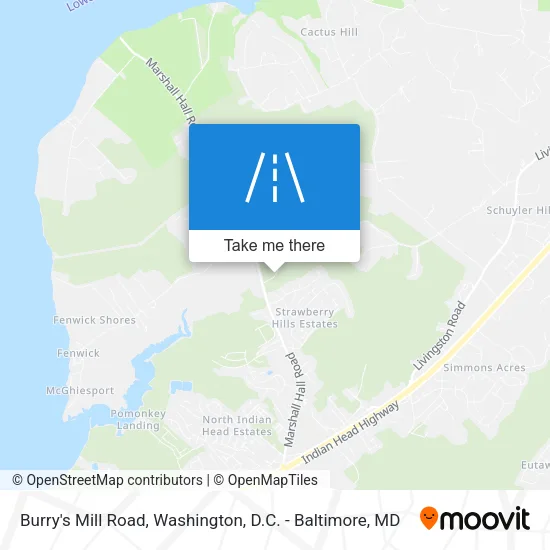Burry's Mill Road map
