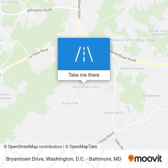 Bryantown Drive map