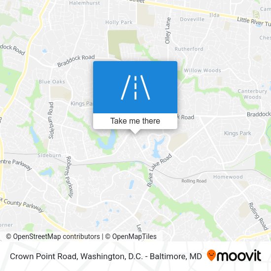 Crown Point Road map