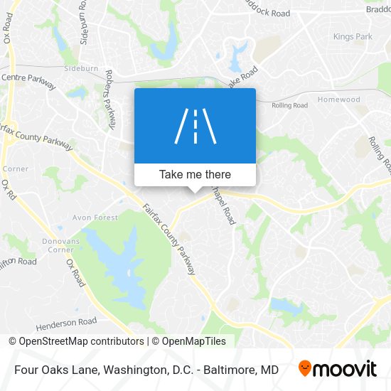 Four Oaks Lane map