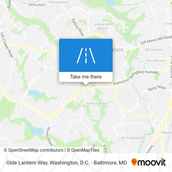 Olde Lantern Way map