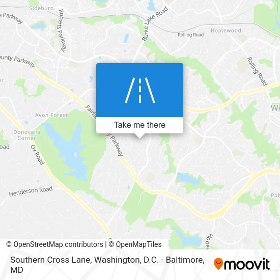 Southern Cross Lane map