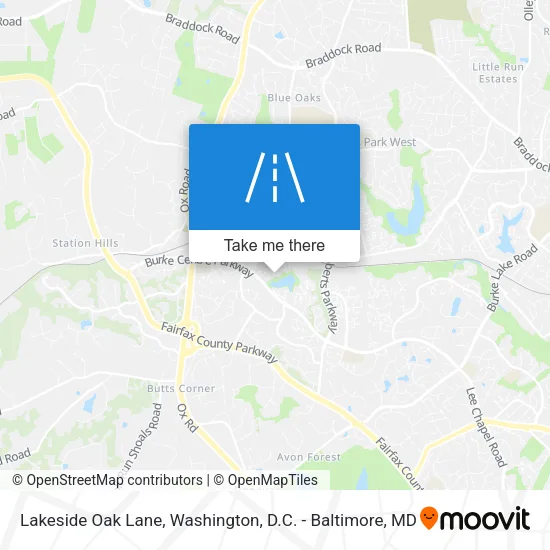 Lakeside Oak Lane map