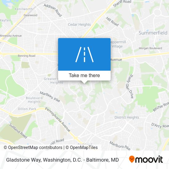 Mapa de Gladstone Way
