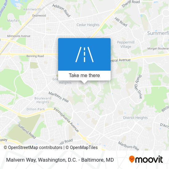 Malvern Way map