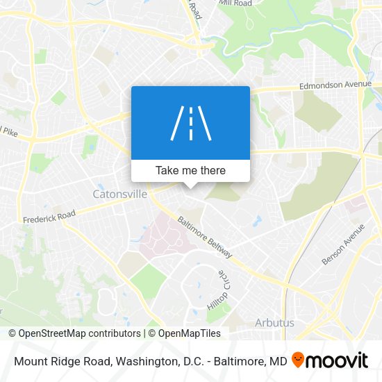 Mount Ridge Road map