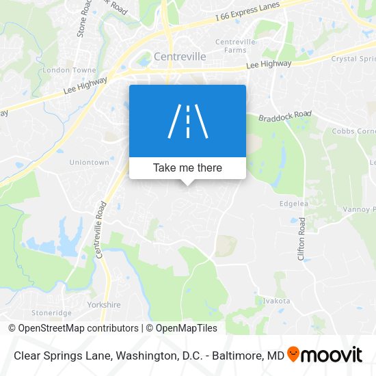 Clear Springs Lane map