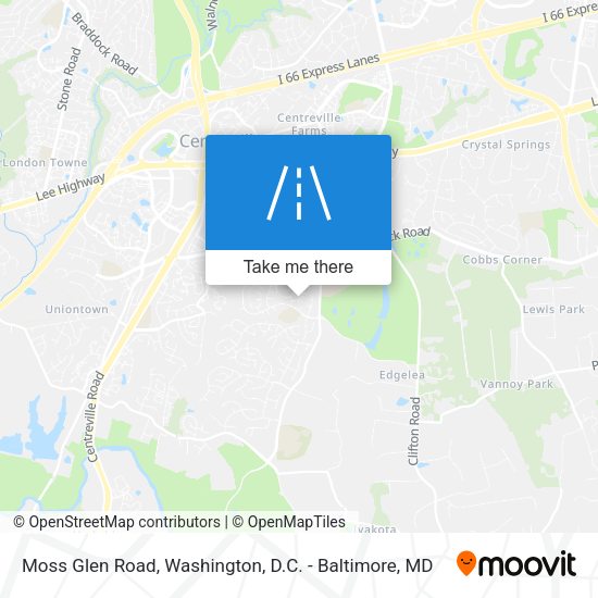 Moss Glen Road map