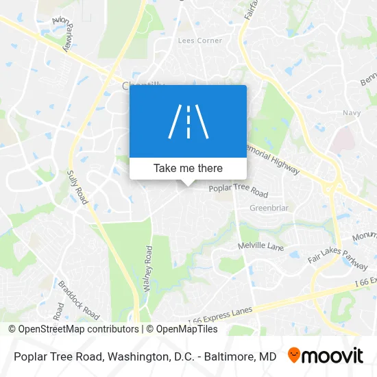 Poplar Tree Road map