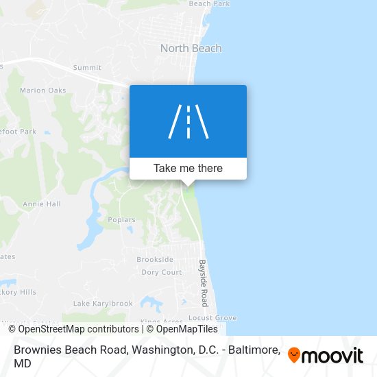 Brownies Beach Road map