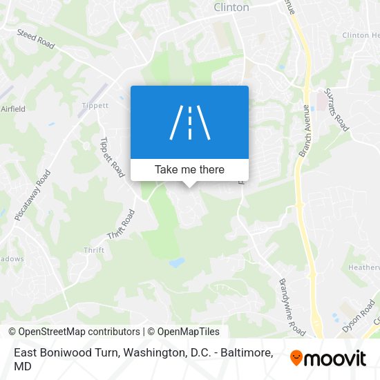 East Boniwood Turn map