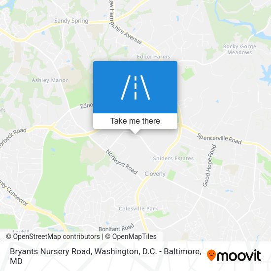Bryants Nursery Road map