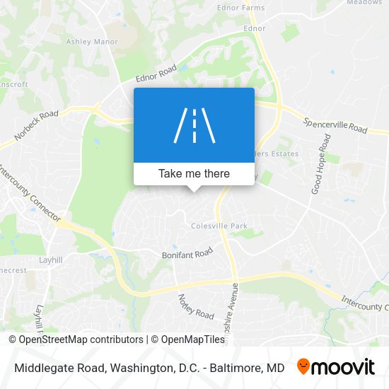 Middlegate Road map