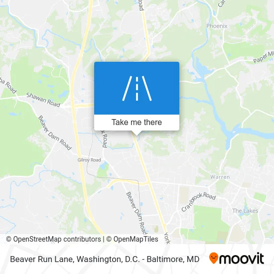 Beaver Run Lane map