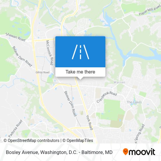 Bosley Avenue map