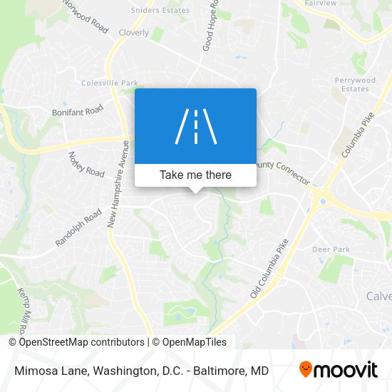 Mimosa Lane map