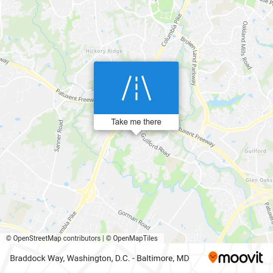 Braddock Way map