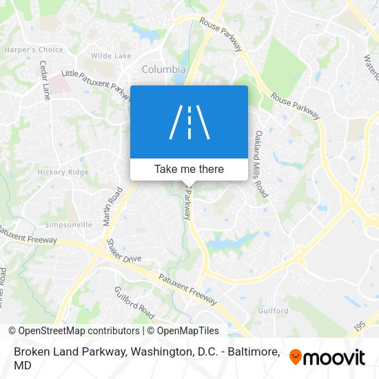 Broken Land Parkway map