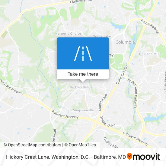 Hickory Crest Lane map