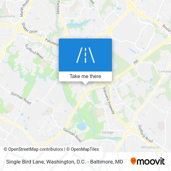 Single Bird Lane map