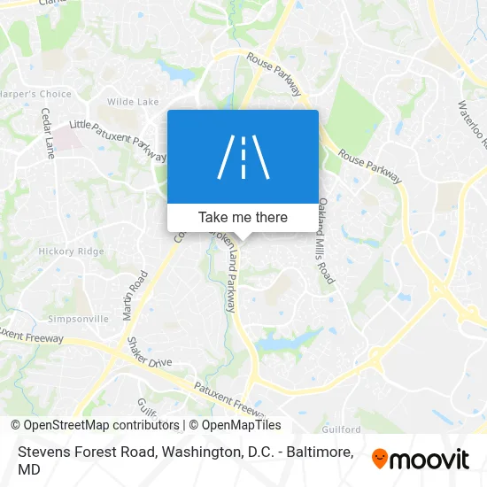 Stevens Forest Road map