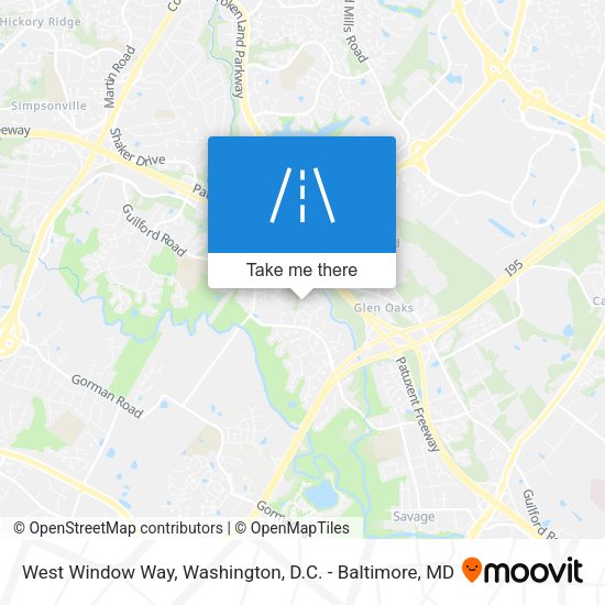 West Window Way map