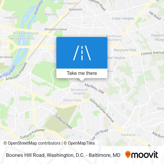 Boones Hill Road map