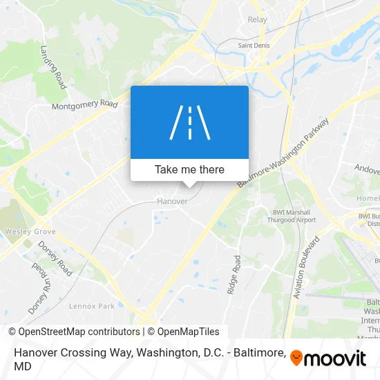Hanover Crossing Way map