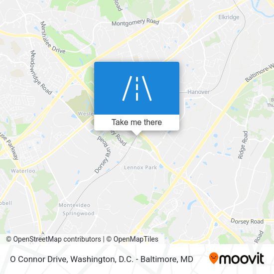 O Connor Drive map