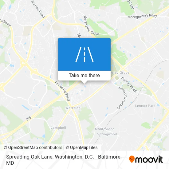 Spreading Oak Lane map
