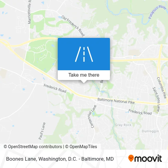 Boones Lane map