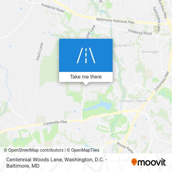 Centennial Woods Lane map