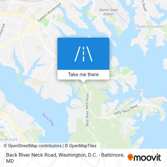 Back River Neck Road map