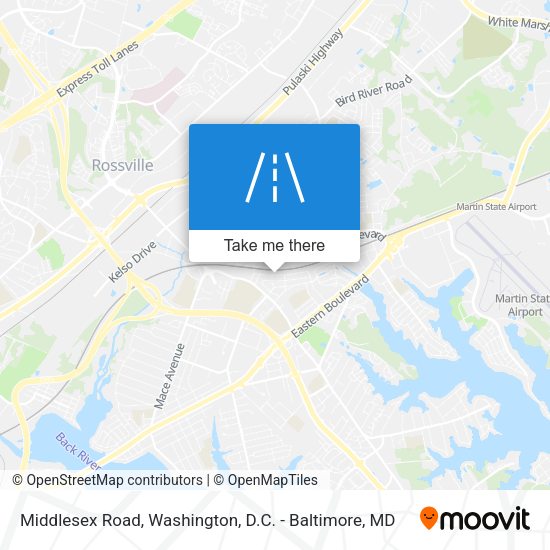 Middlesex Road map