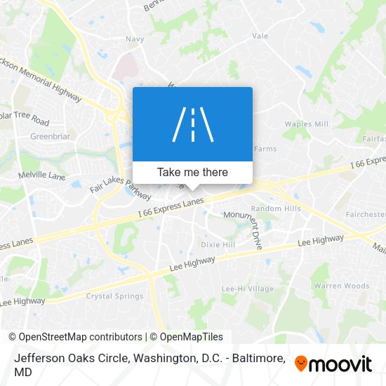 Jefferson Oaks Circle map