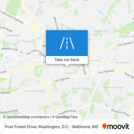 Post Forest Drive map