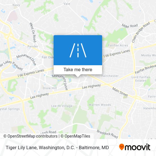 Tiger Lily Lane map
